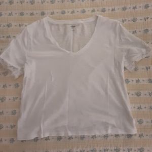 Express White Tee with Lace